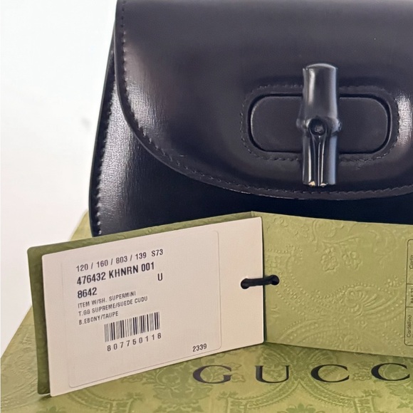 Gucci All Black Mini Bamboo 1947 Top Handle Bag - Picture 5 of 9